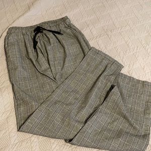 Plaid linen pants